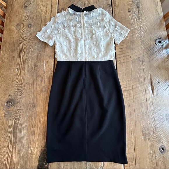 KARL LAGERFELD Black & White Flower Appliqué Dress - Picture 5 of 5